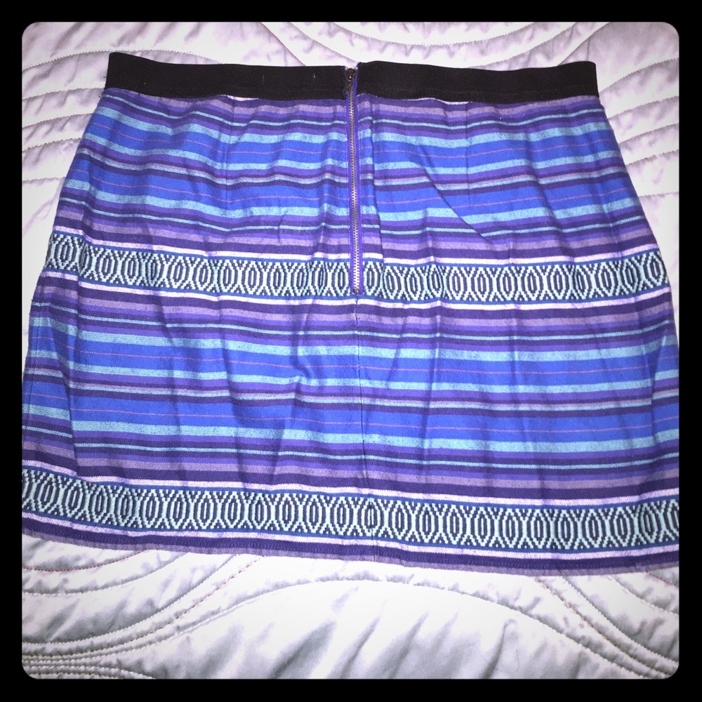 Bright blue embroidered skirt